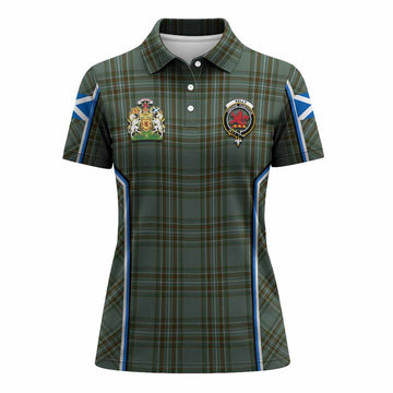 Kelly Tartan Crest Women's Polo Shirt Scotland Coat of Arm Flag Style - Tartan Vibes Clothing