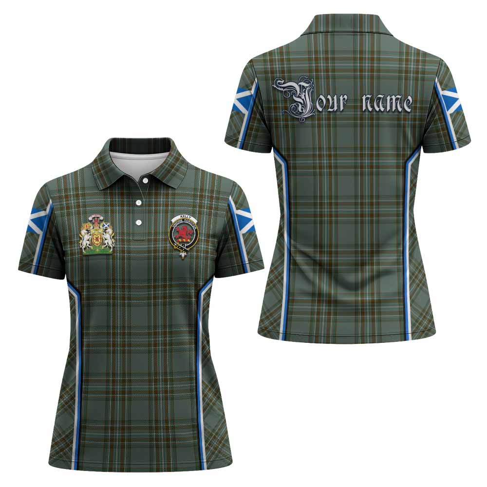 Kelly Tartan Crest Women's Polo Shirt Scotland Coat of Arm Flag Style - Tartan Vibes Clothing