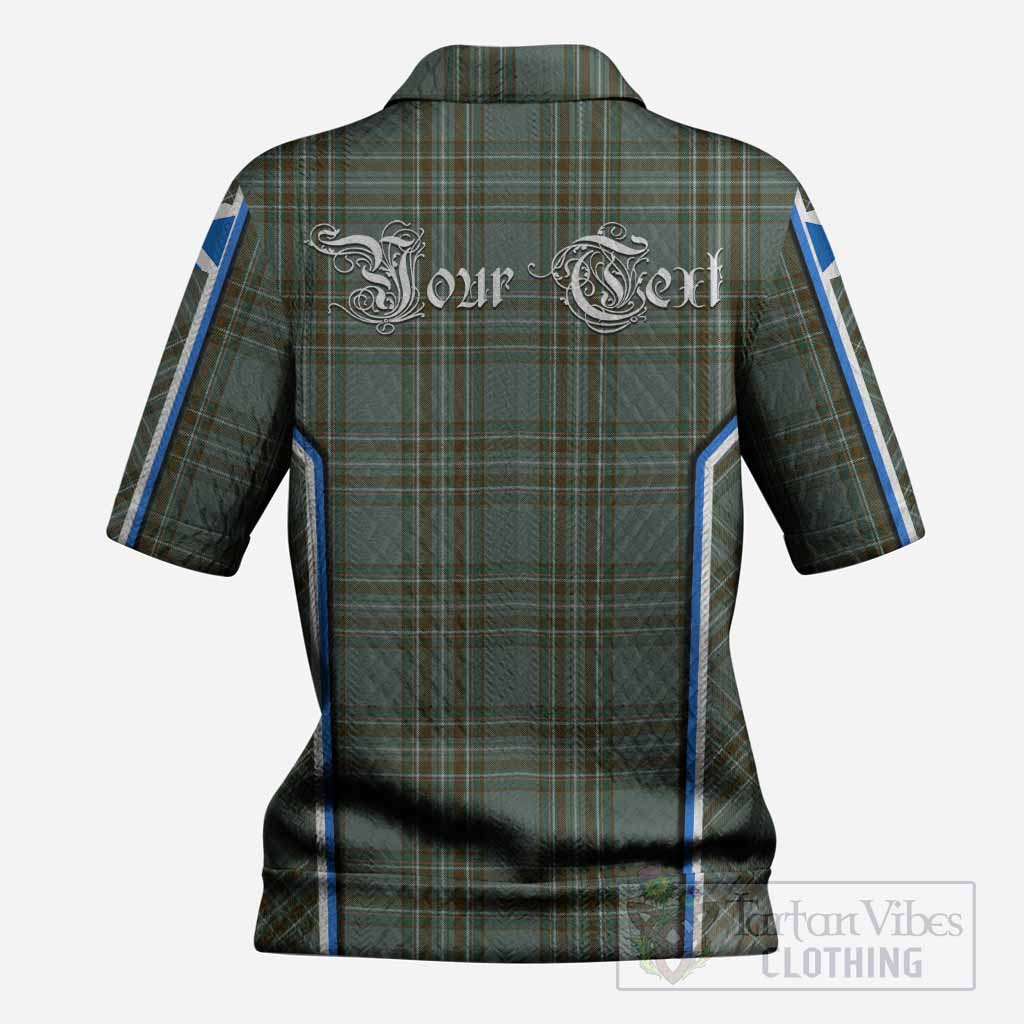 Kelly Tartan Crest Women’s Polo Sweater Top Scotland Coat of Arm Flag Style