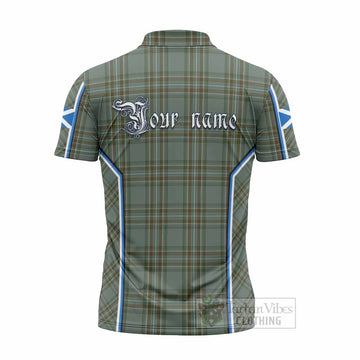 Kelly Tartan Crest Zipper Polo Shirt Scotland Coat of Arm Flag Style - Tartan Vibes Clothing