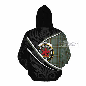 Kelly Tartan Family Crest Cotton Hoodie Celtic Scottish Thistle Floral - Tartan Vibes Clothing
