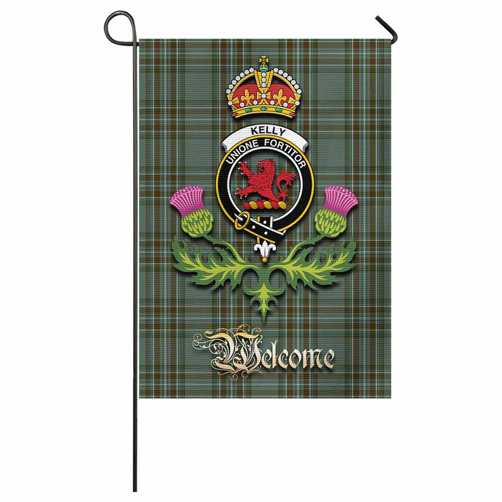 Kelly Tartan Family Crest Garden Flag Royal Thistle Welcome Style - Tartan Vibes Clothing