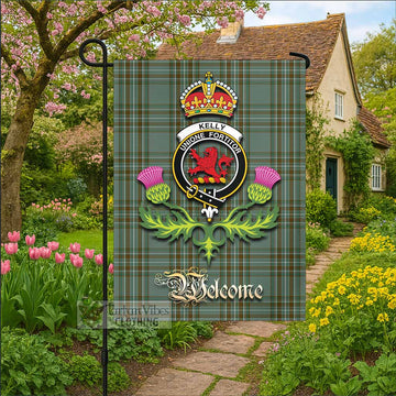 Kelly Tartan Family Crest Garden Flag Royal Thistle Welcome Style