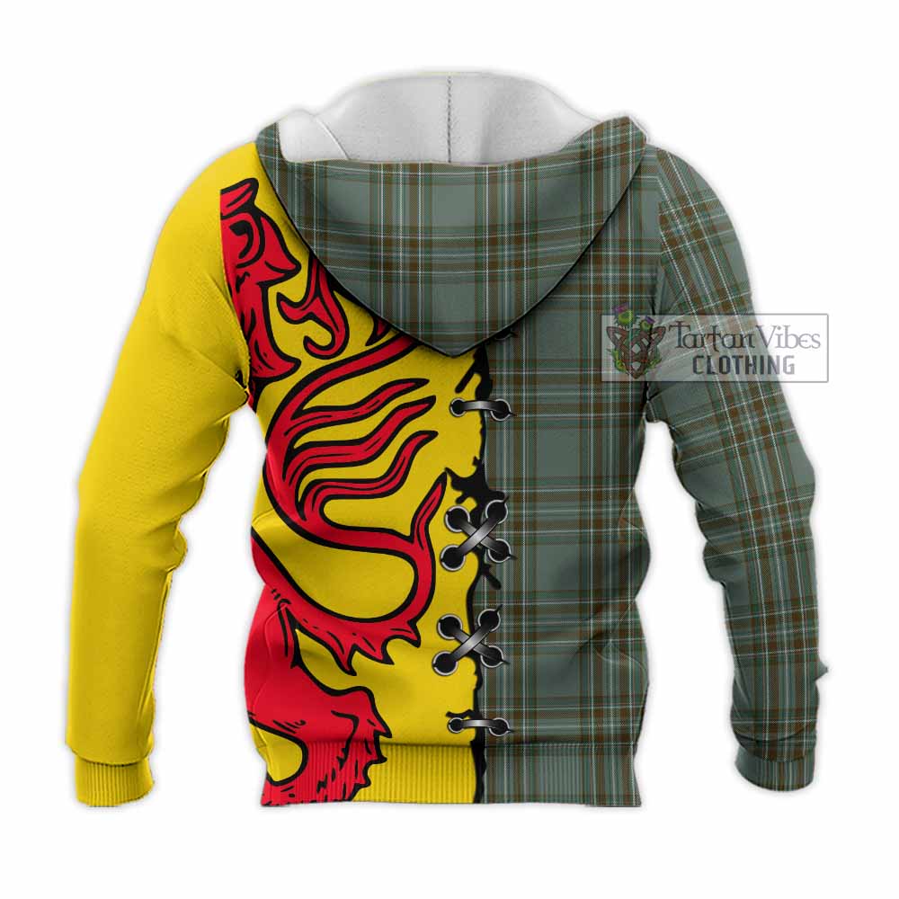 Kelly Tartan Family Crest Knitted Hoodie Lion Rampant Honor - Tartan Vibes Clothing