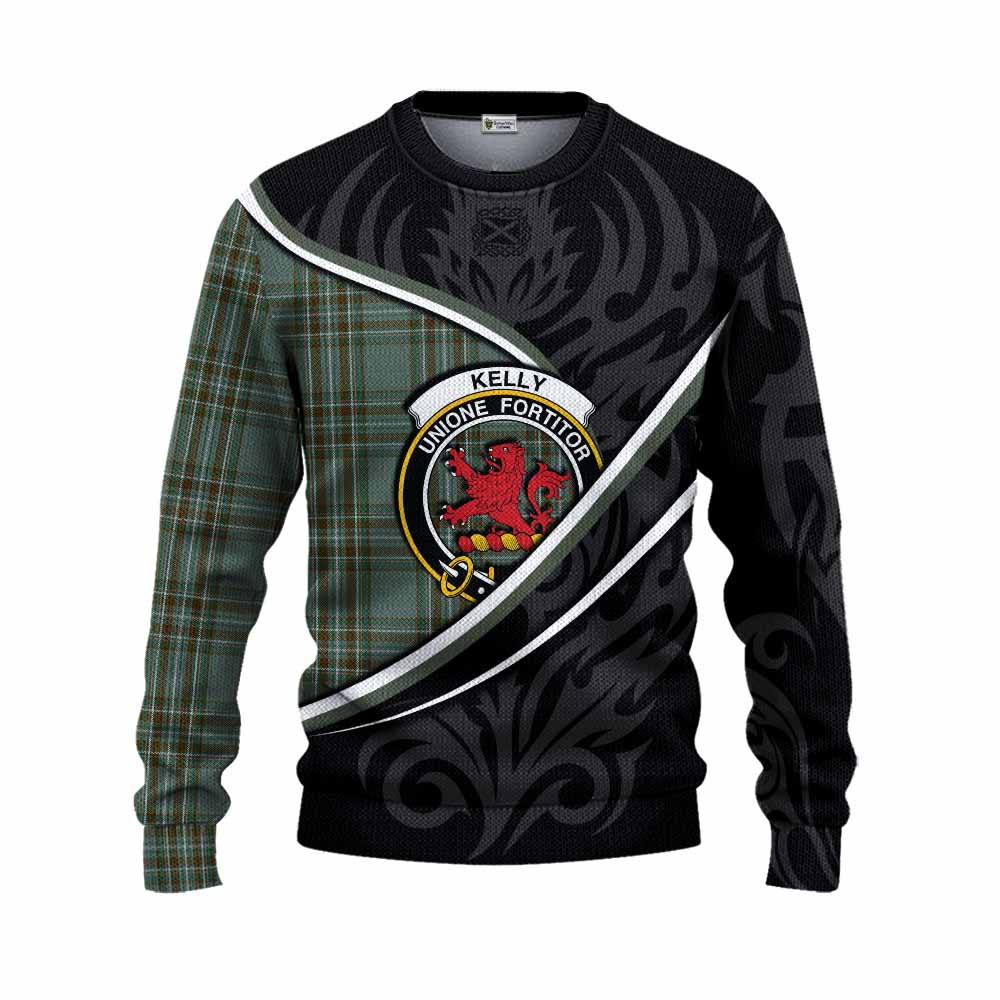 Kelly Tartan Family Crest Knitted Sweater Celtic Scottish Thistle Floral - Tartan Vibes Clothing