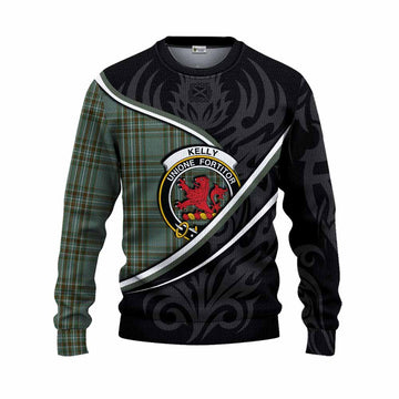 Kelly Tartan Family Crest Knitted Sweater Celtic Scottish Thistle Floral - Tartan Vibes Clothing