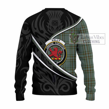 Kelly Tartan Family Crest Knitted Sweater Celtic Scottish Thistle Floral - Tartan Vibes Clothing