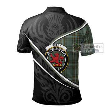 Kelly Tartan Family Crest Polo Shirt Celtic Scottish Thistle Floral - Tartan Vibes Clothing