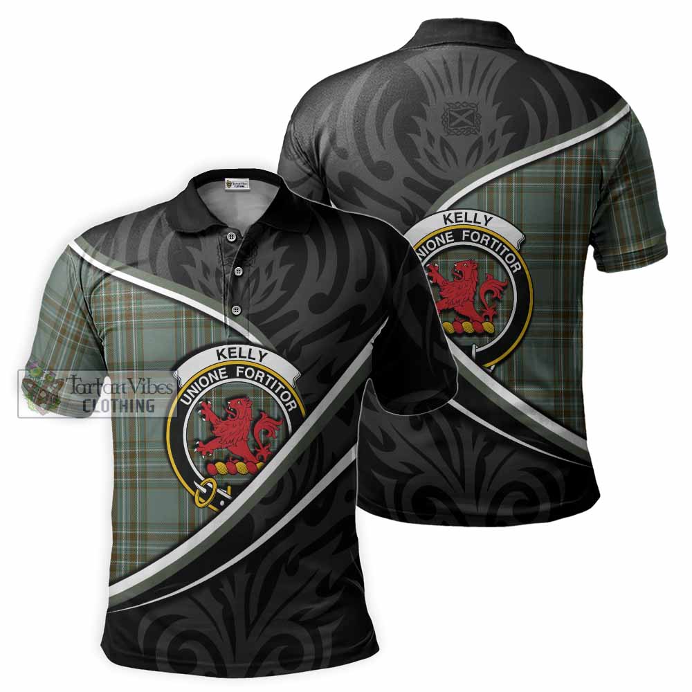 Kelly Tartan Family Crest Polo Shirt Celtic Scottish Thistle Floral - Tartan Vibes Clothing