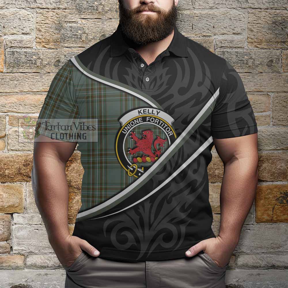 Kelly Tartan Family Crest Polo Shirt Celtic Scottish Thistle Floral - Tartan Vibes Clothing