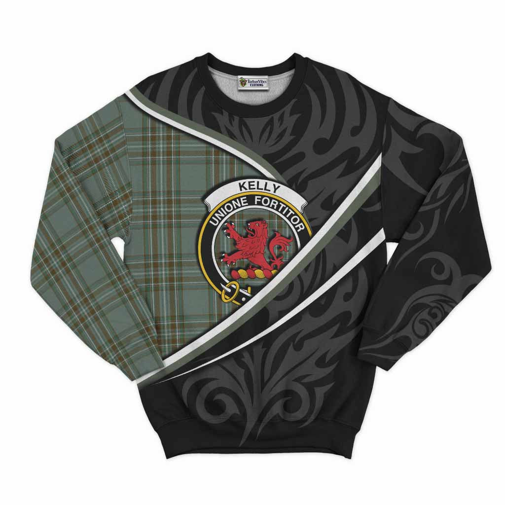 Kelly Tartan Family Crest Sweatshirt Celtic Scottish Thistle Floral - Tartan Vibes Clothing