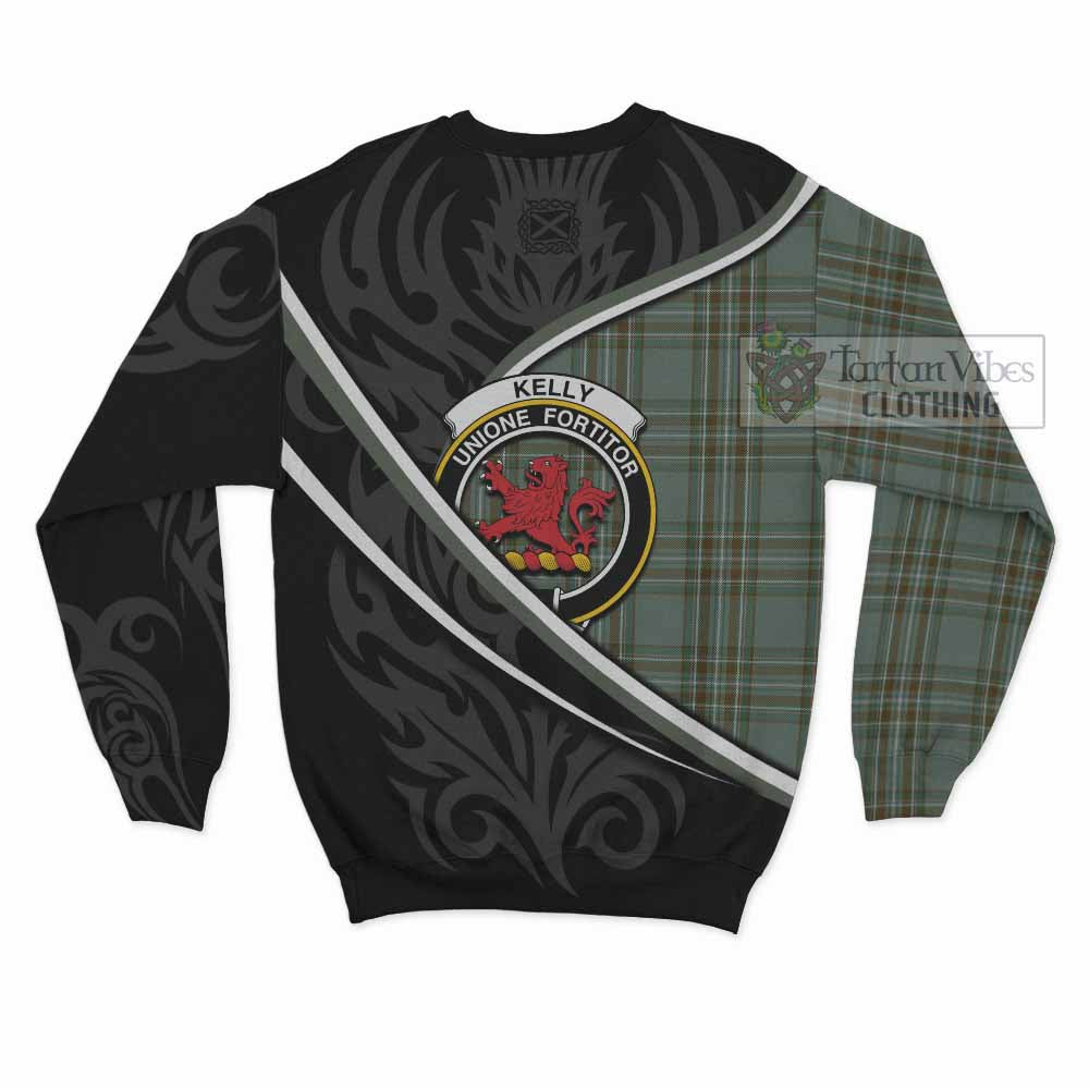 Kelly Tartan Family Crest Sweatshirt Celtic Scottish Thistle Floral - Tartan Vibes Clothing
