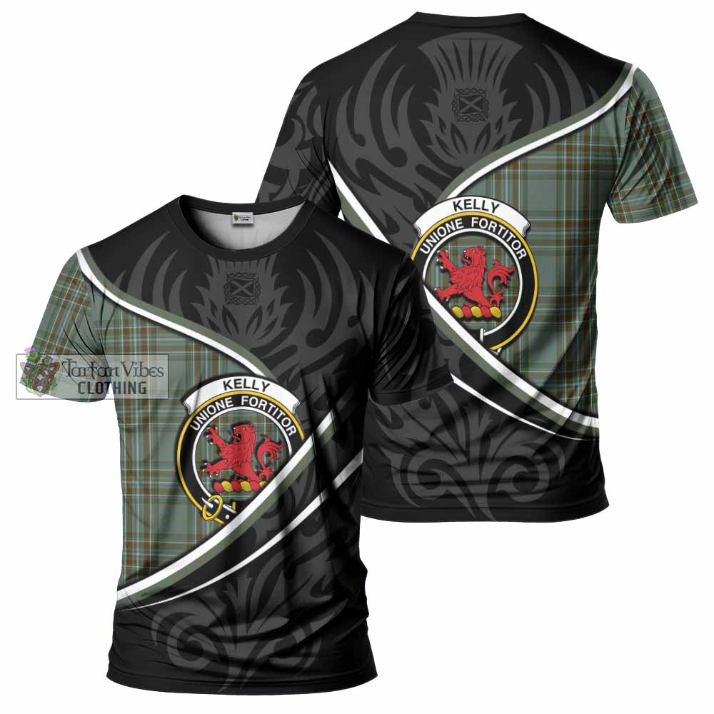 Kelly Tartan Family Crest T-shirt Celtic Scottish Thistle Floral - Tartan Vibes Clothing