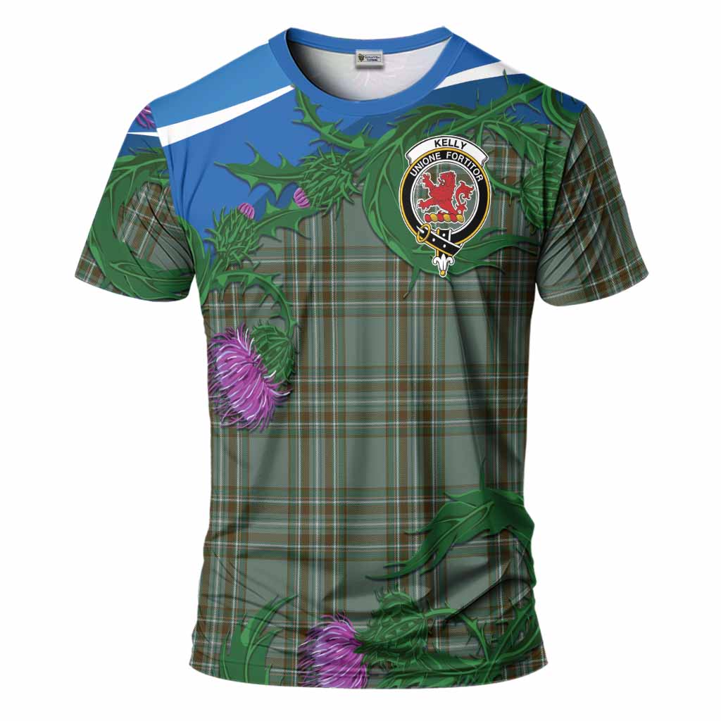 Kelly Tartan Family Crest T-Shirt Thistle in Minimalism