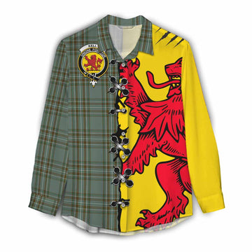 Kelly Tartan Family Crest Women Casual Shirt Lion Rampant Honor - Tartan Vibes Clothing