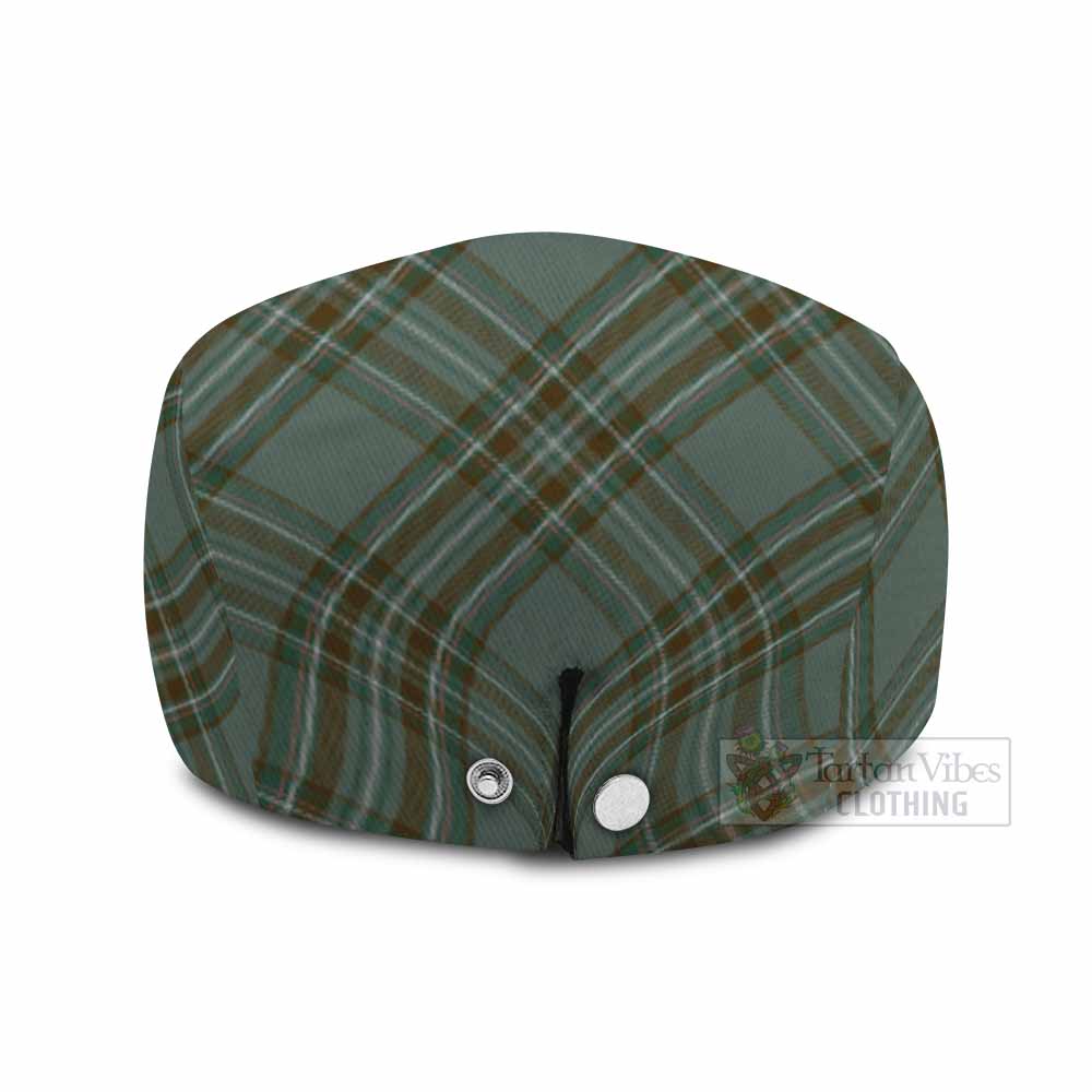 Kelly Tartan Flat Cap, Jeff Cap Cross Style with Family Crest - Tartan Vibes Clothing
