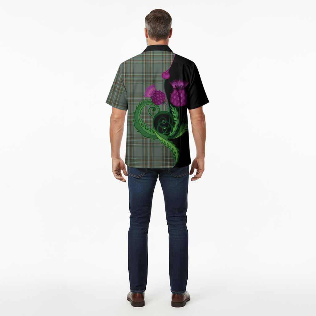 Kelly Tartan Hawaiian Shirt Traditional Scottish Thistle