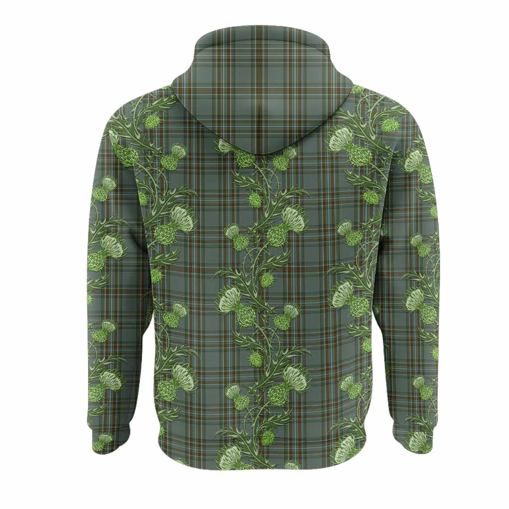 Kelly Tartan Hoodie Seamless Scottish Thistle Flowers
