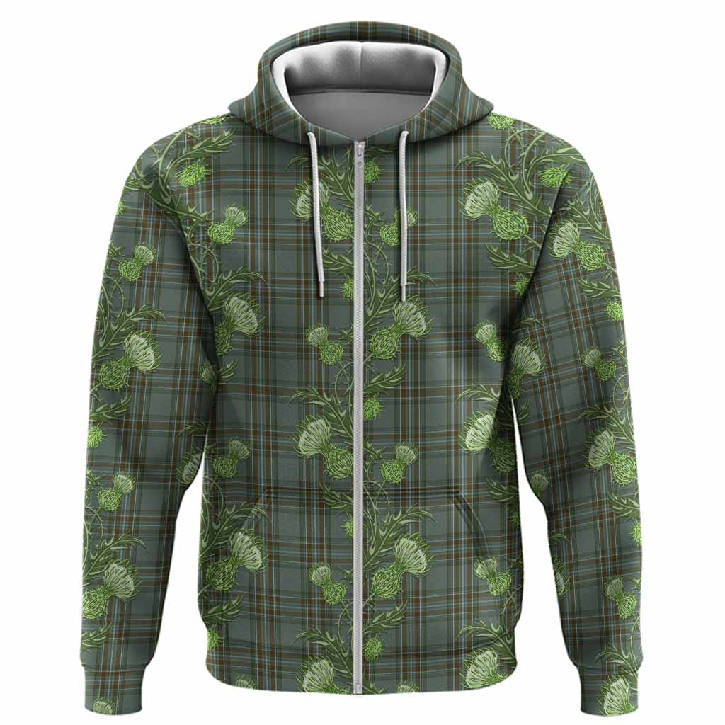 Kelly Tartan Hoodie Seamless Scottish Thistle Flowers