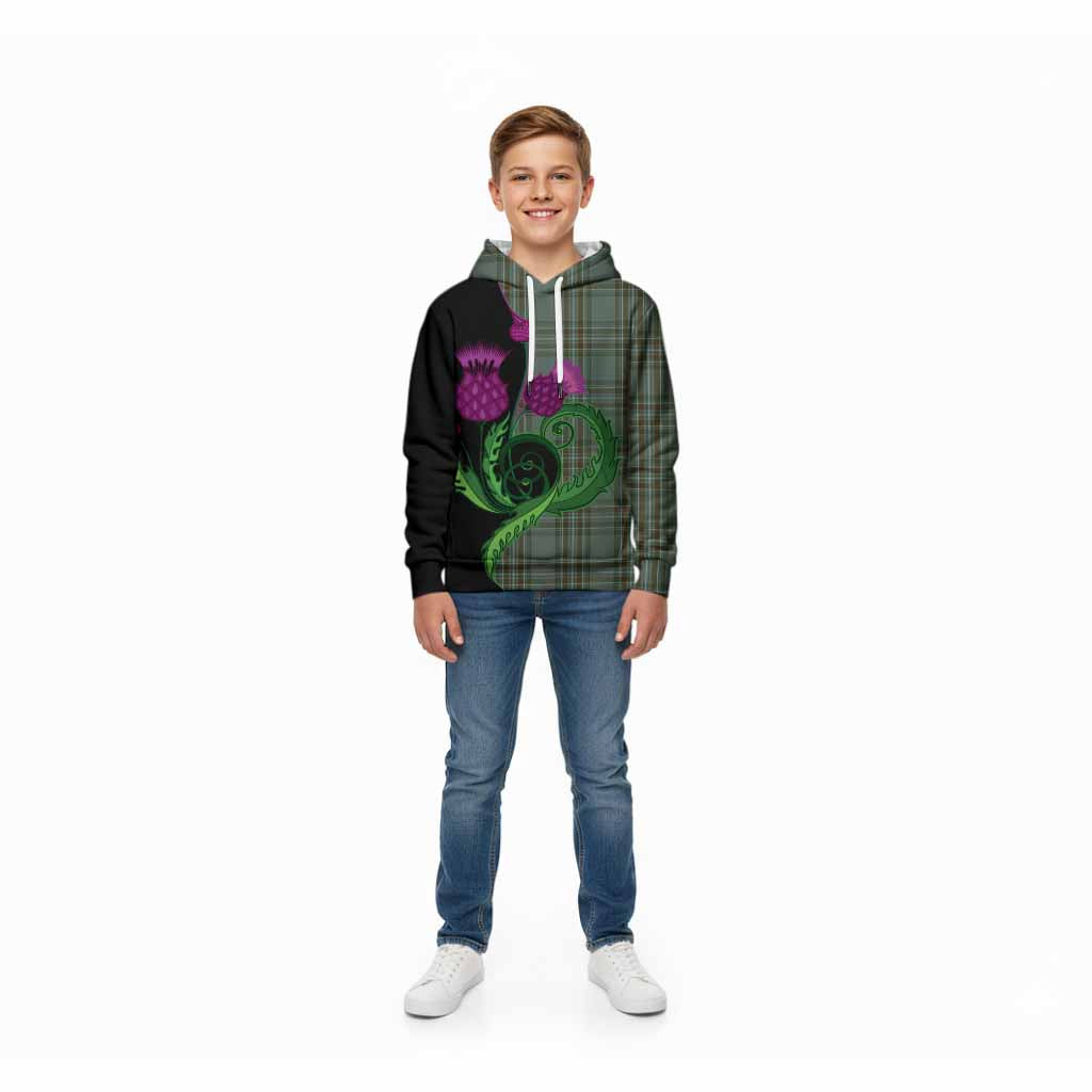 Kelly Tartan Kid Hoodie Traditional Scottish Thistle
