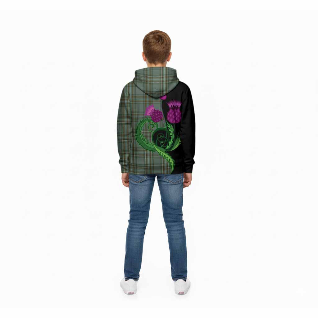 Kelly Tartan Kid Hoodie Traditional Scottish Thistle