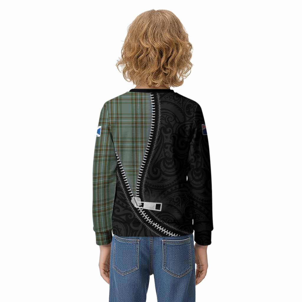 Kelly Tartan Kid Knitted Sweatshirt New Zealand Pattern Unique Zipper Stylized