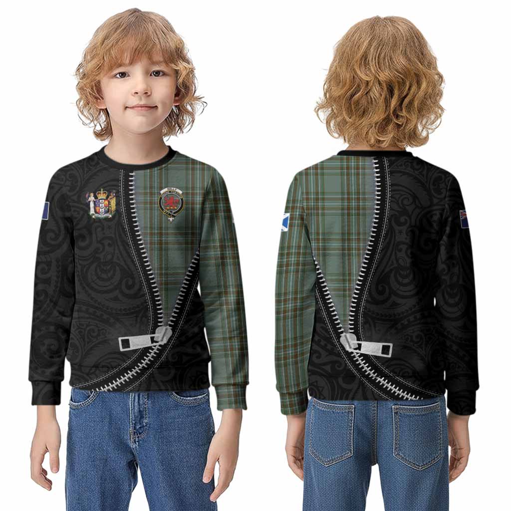 Kelly Tartan Kid Knitted Sweatshirt New Zealand Pattern Unique Zipper Stylized