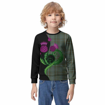 Kelly Tartan Kid Knitted Sweatshirt Traditional Scottish Thistle