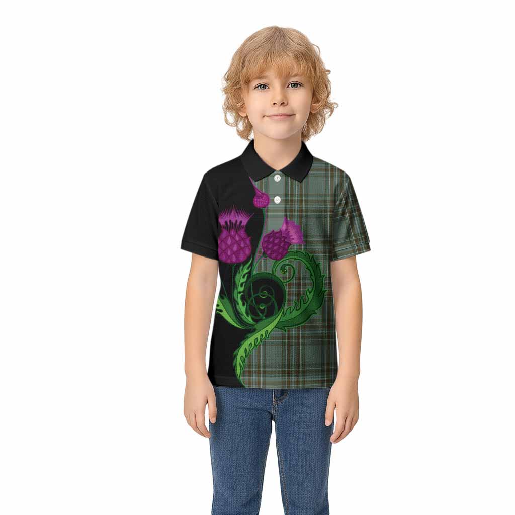 Kelly Tartan Kid Polo Shirt Traditional Scottish Thistle
