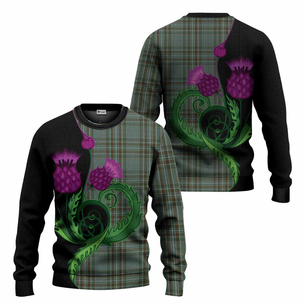 Kelly Tartan Knitted Sweater Traditional Scottish Thistle