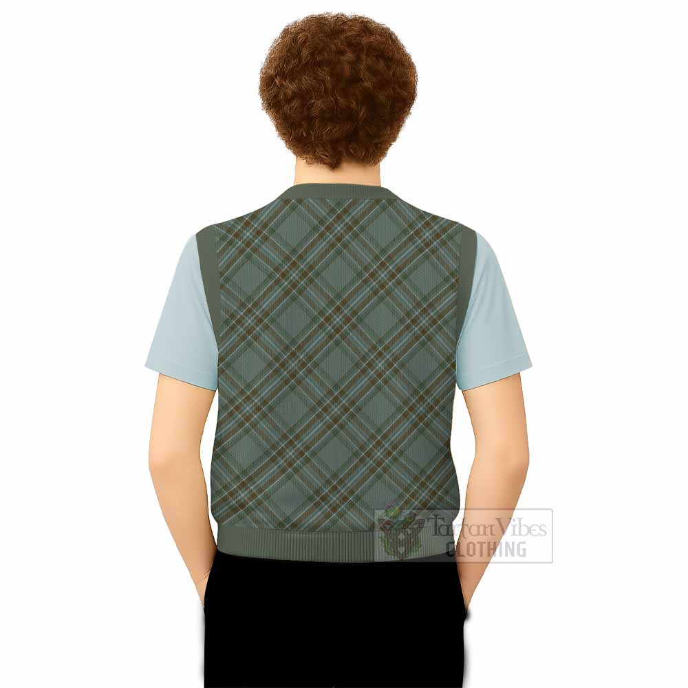 Kelly Tartan  Knitted V-Neck Vest Cross Style