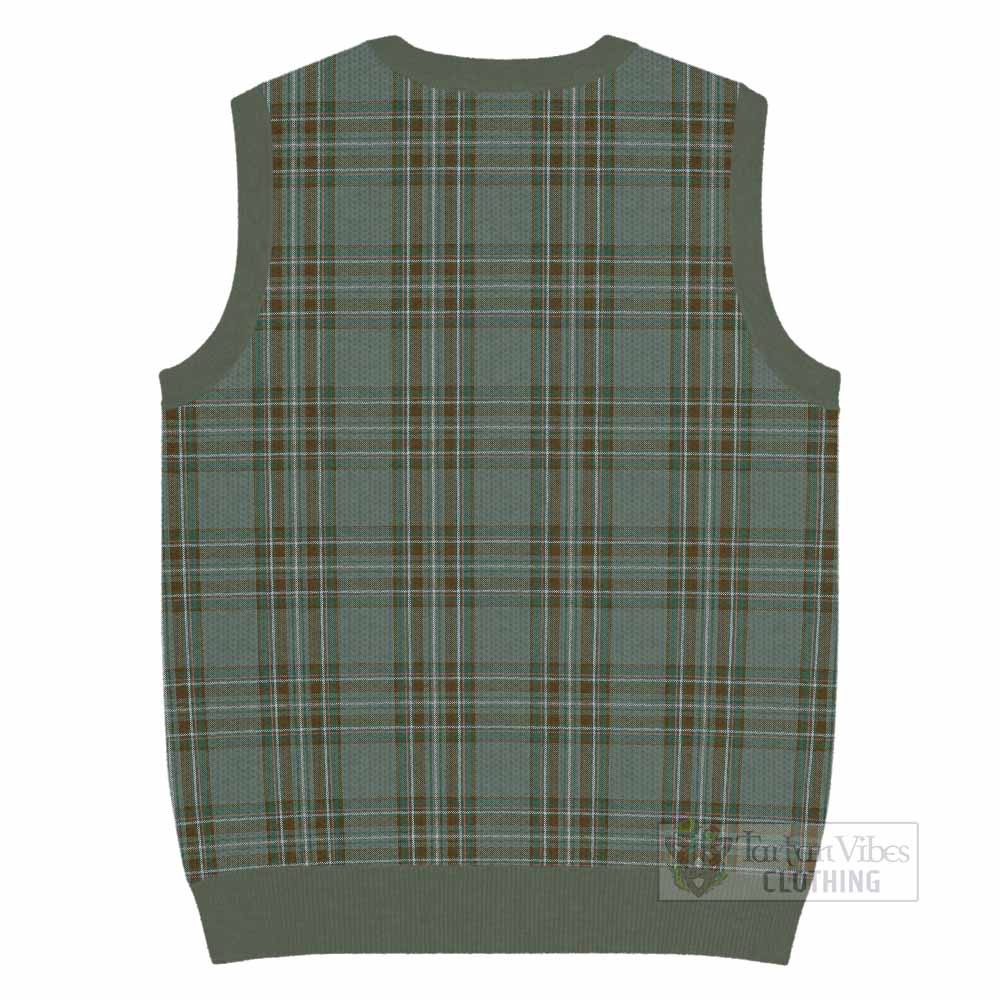 Kelly Tartan Knitted V-Neck Vest with Family Crest - Tartan Vibes Clothing