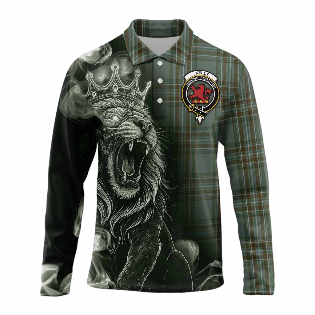 Kelly Tartan Long Sleeve Polo Shirt Roaring Lion Heritage