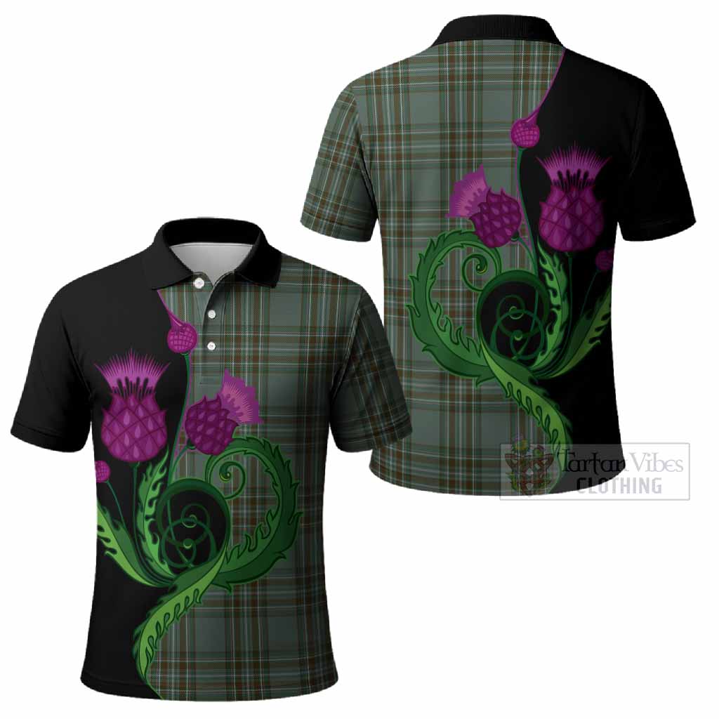 Kelly Tartan Polo Shirt Traditional Scottish Thistle