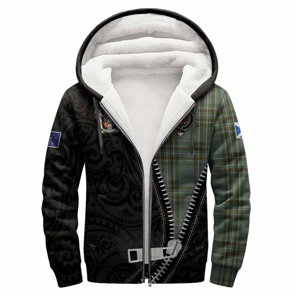 Kelly Tartan Sherpa Hoodie New Zealand Pattern Unique Zipper Stylized