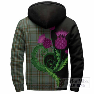 Kelly Tartan Sherpa Hoodie Traditional Scottish Thistle