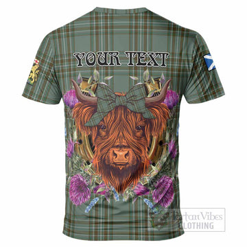 Kelly Tartan T-Shirt Scottish Thistle Heilan Coo