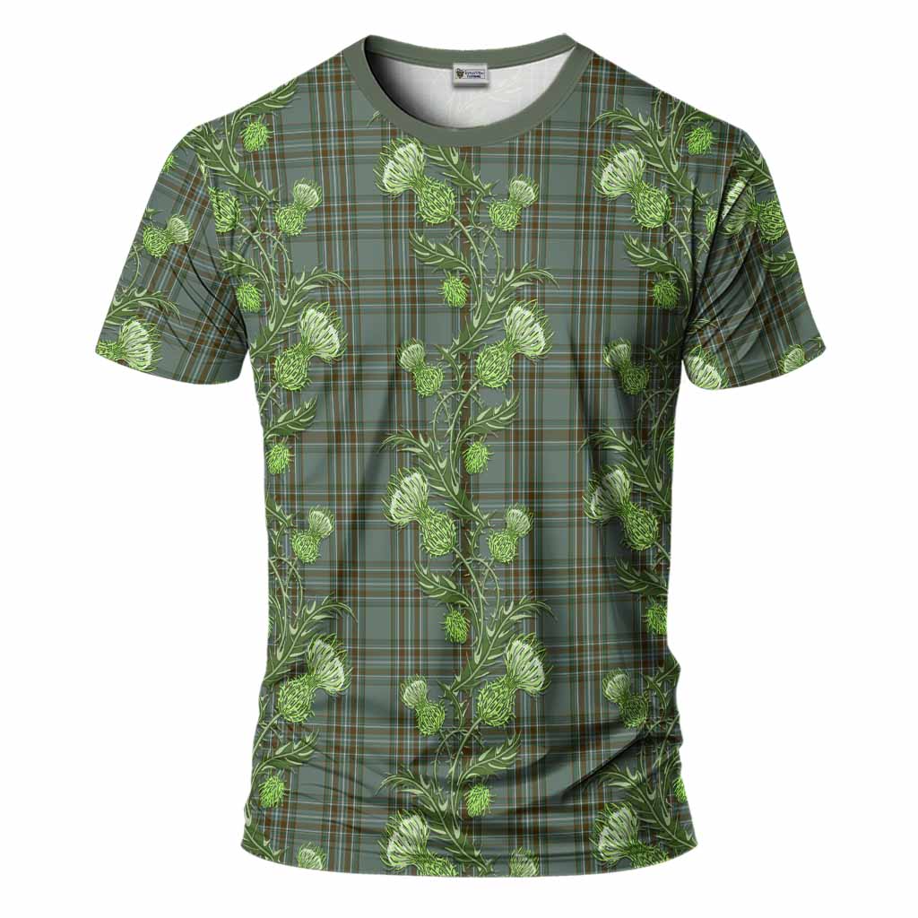 Kelly Tartan T-Shirt Seamless Scottish Thistle Flowers