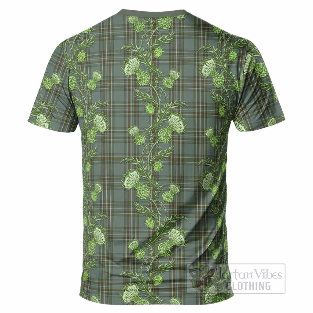 Kelly Tartan T-Shirt Seamless Scottish Thistle Flowers