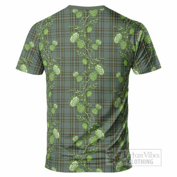 Kelly Tartan T-Shirt Seamless Scottish Thistle Flowers