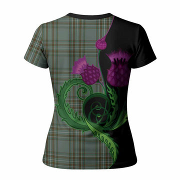 Kelly Tartan Women T shirt Traditional Scottish Thistle
