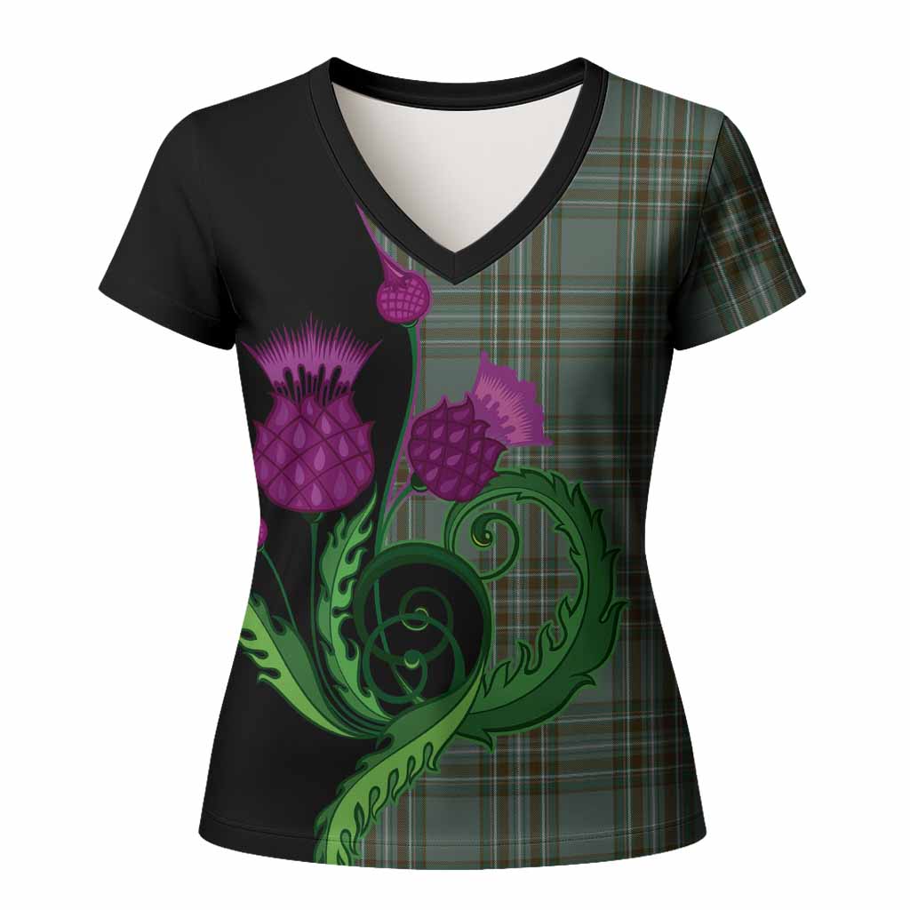 Kelly Tartan Women T shirt Traditional Scottish Thistle