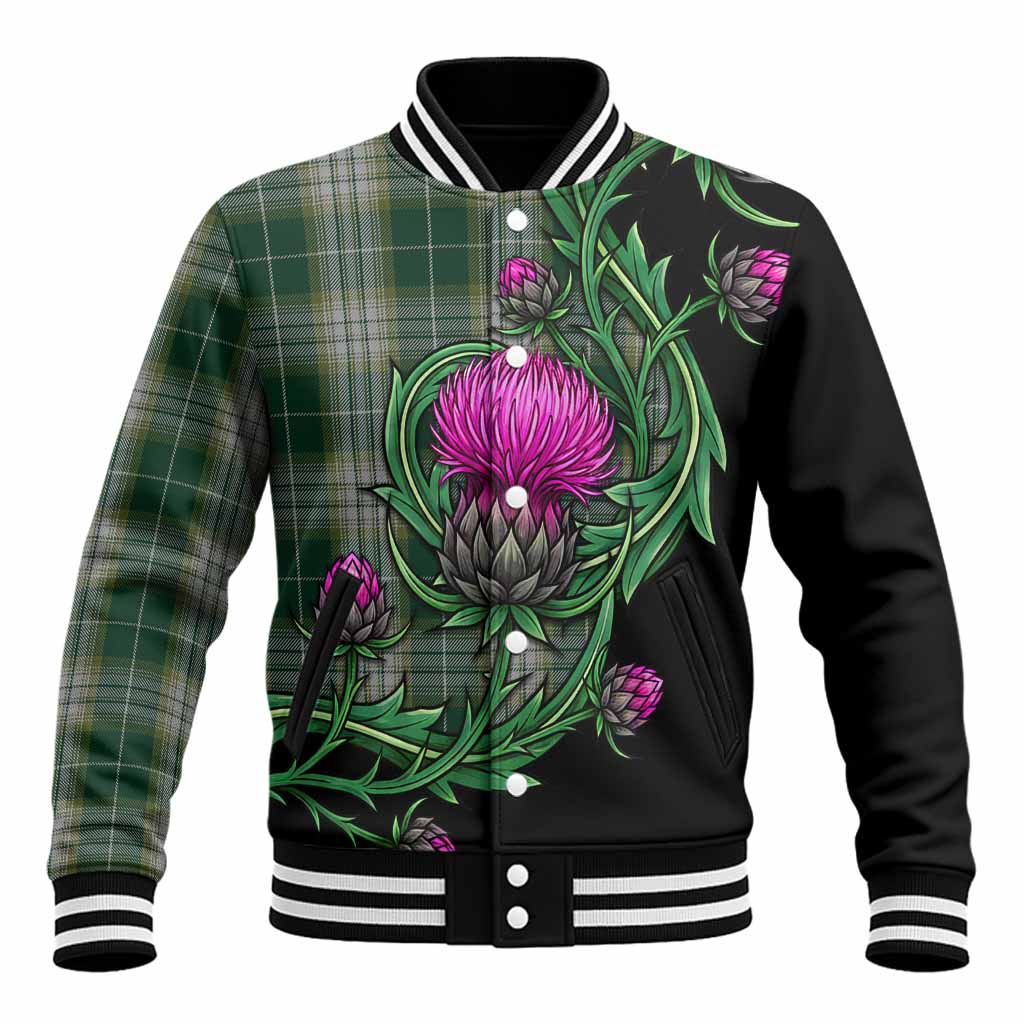 Kelso Tartan Baseball Jacket Resilient Scottish Thistle Unisex - Tartan Vibes Clothing