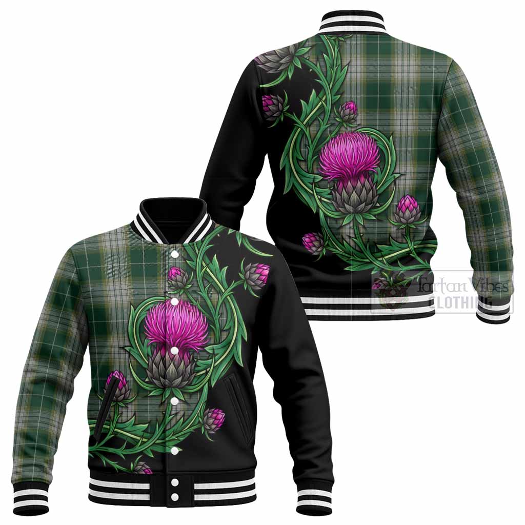 Kelso Tartan Baseball Jacket Resilient Scottish Thistle - Tartan Vibes Clothing