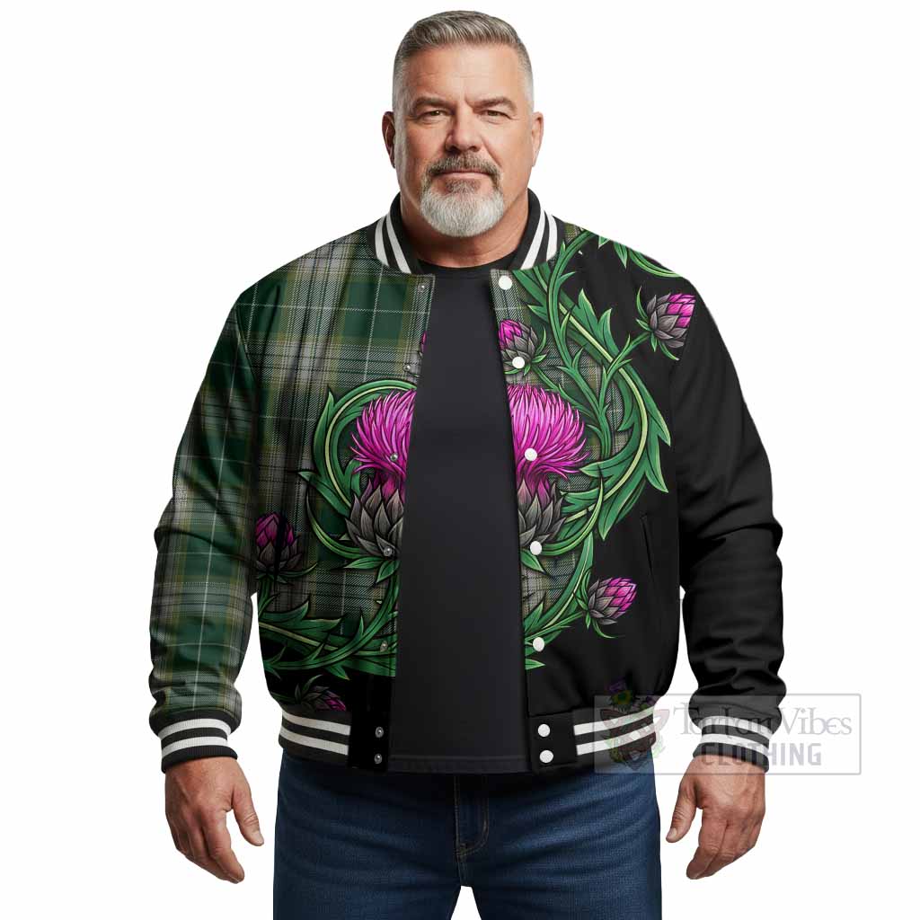 Kelso Tartan Baseball Jacket Resilient Scottish Thistle - Tartan Vibes Clothing