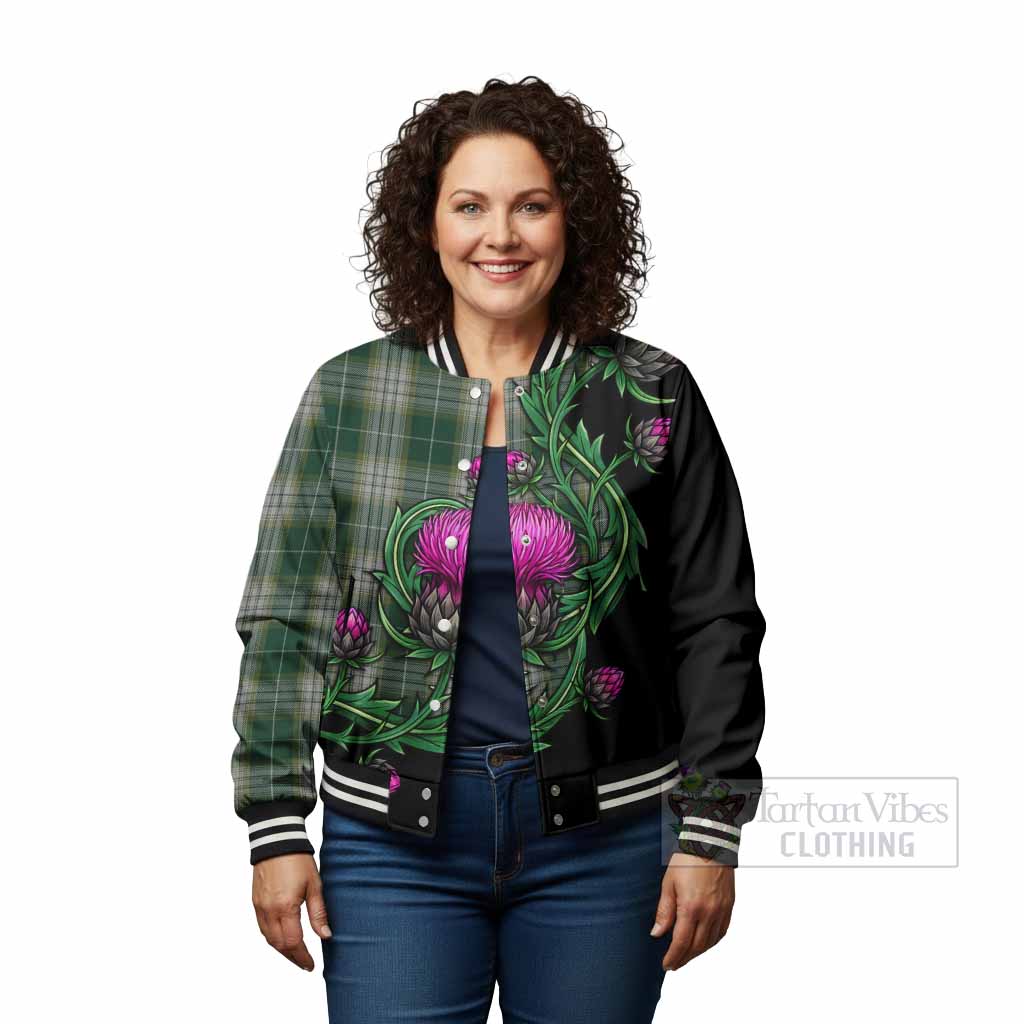 Kelso Tartan Baseball Jacket Resilient Scottish Thistle - Tartan Vibes Clothing