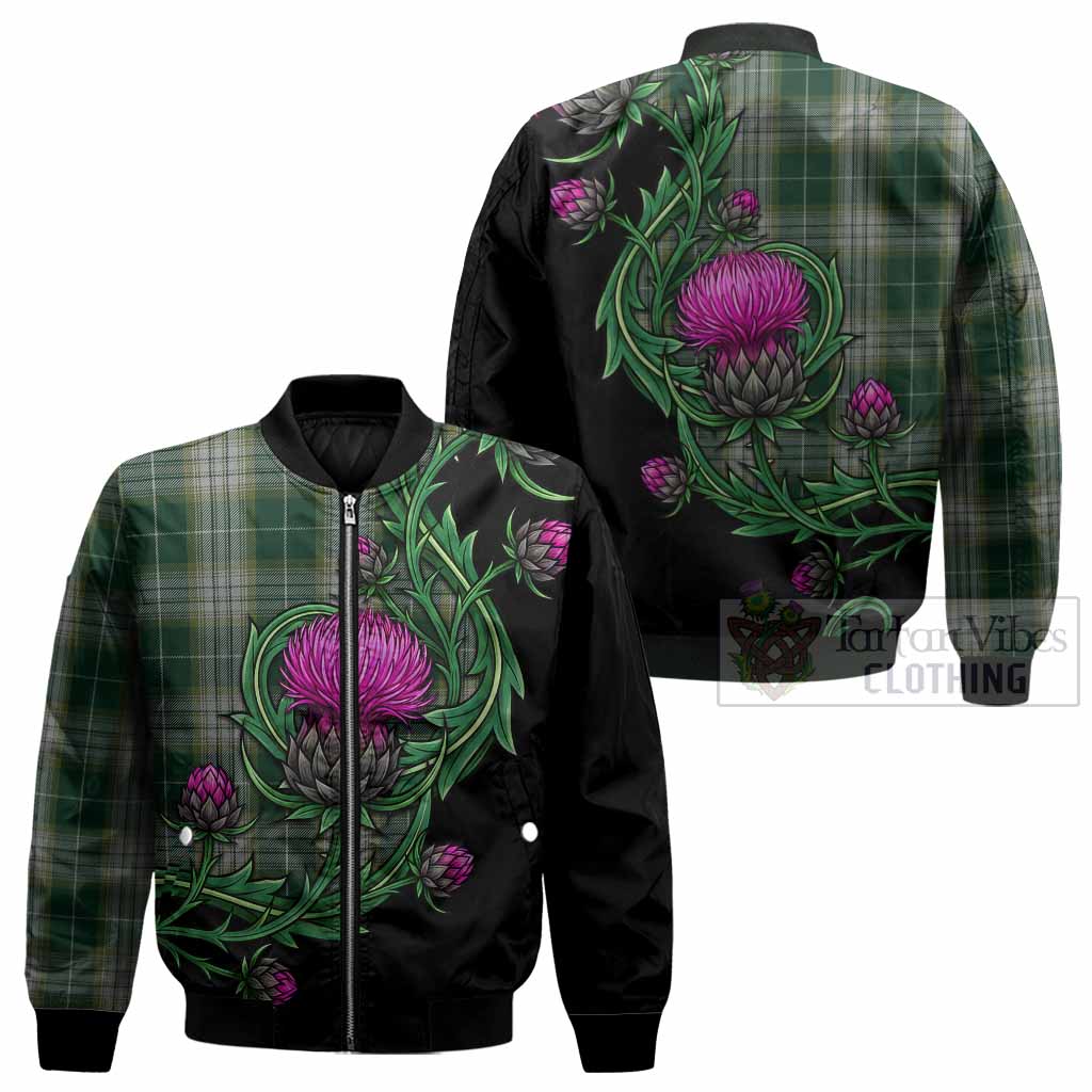Kelso Tartan Bomber Jacket Resilient Scottish Thistle - Tartan Vibes Clothing