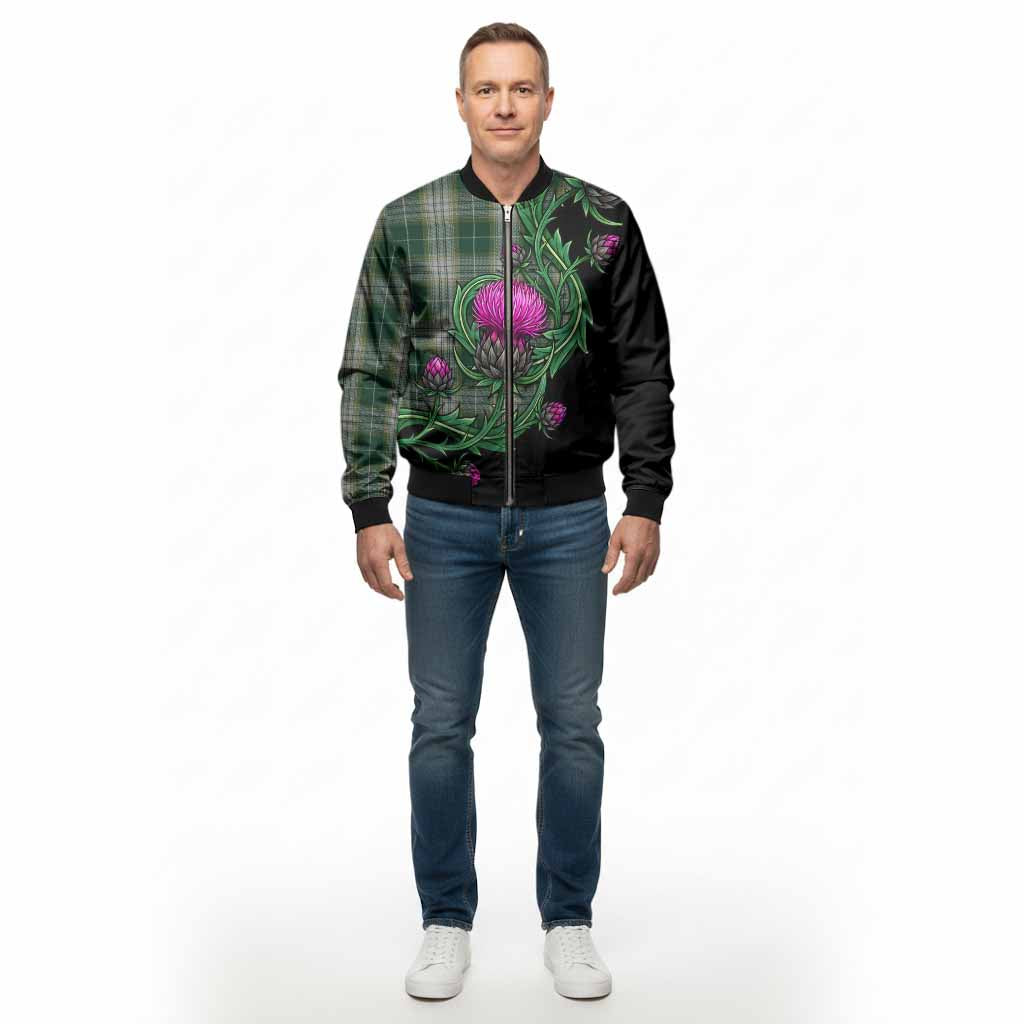 Kelso Tartan Bomber Jacket Resilient Scottish Thistle - Tartan Vibes Clothing