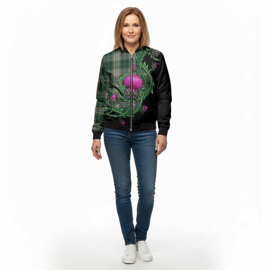 Kelso Tartan Bomber Jacket Resilient Scottish Thistle - Tartan Vibes Clothing