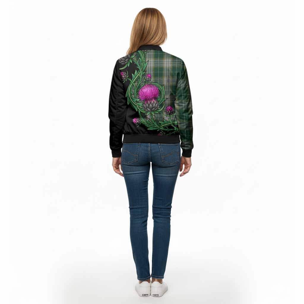 Kelso Tartan Bomber Jacket Resilient Scottish Thistle - Tartan Vibes Clothing